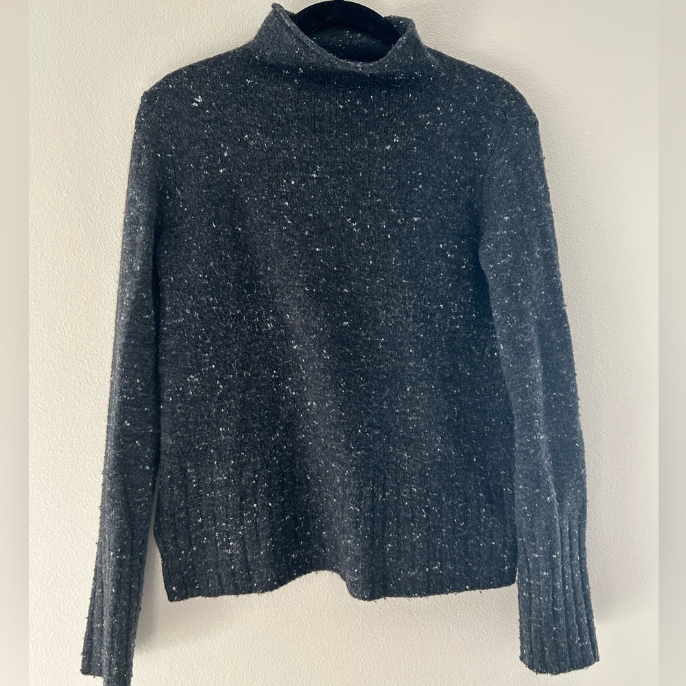 Madewell Grey Speckled Mock-Neck Sweater